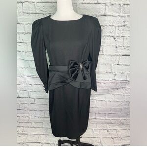 Vintage black pencil dress long sleeve size 13-14